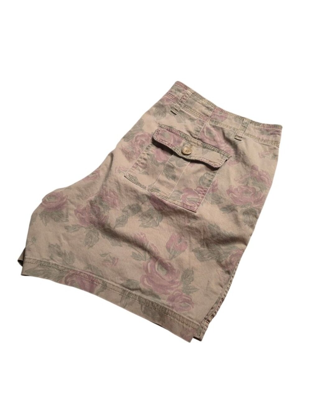 Floral Cargo Shorts Style&Co 14 Pink Green Cotton Blend Casual Summer